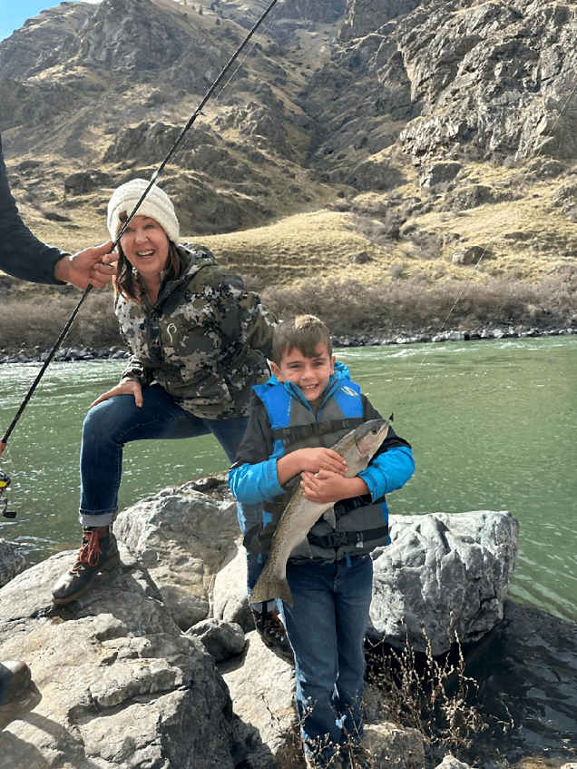 Fishing on the river near Hells Canyon